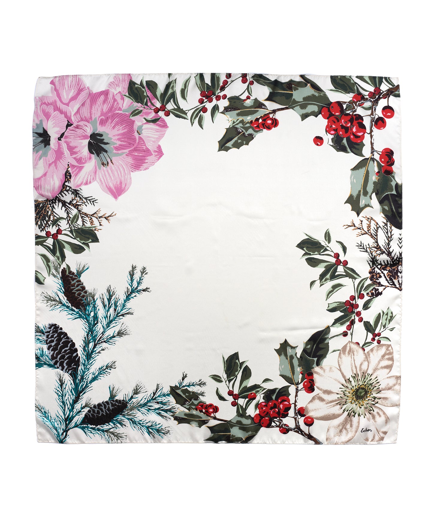 Winter Vortex Silk Square in color Cream
