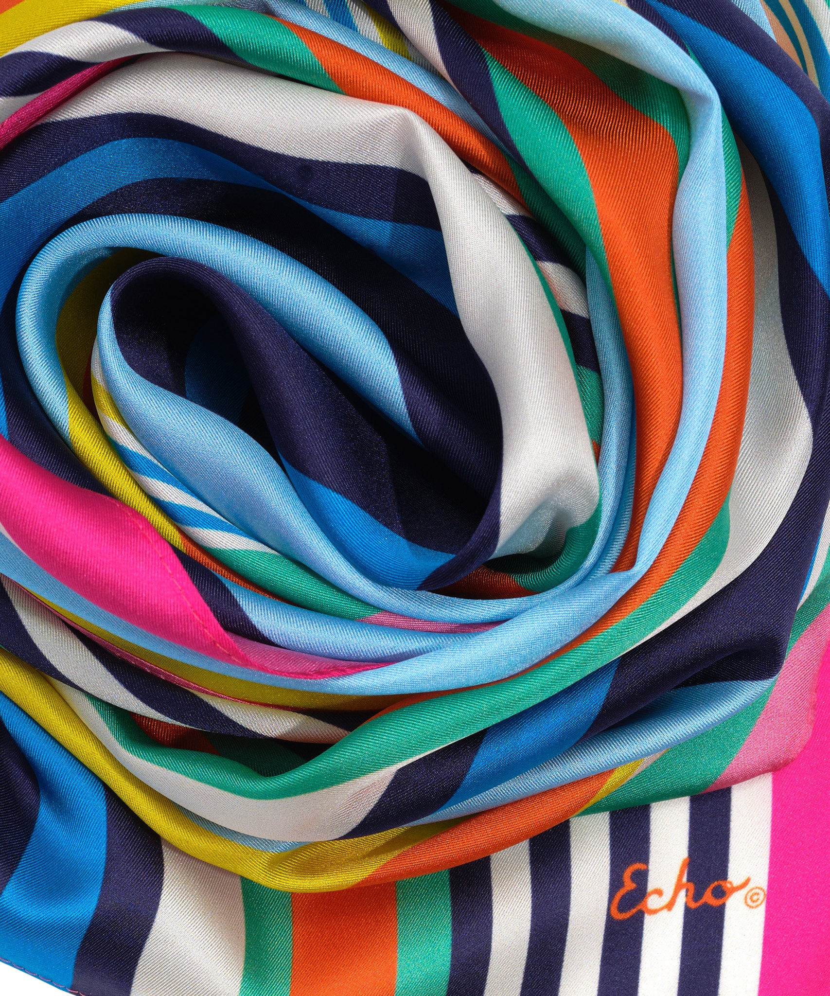 Tropic Stripe Silk Oblong in color Multi