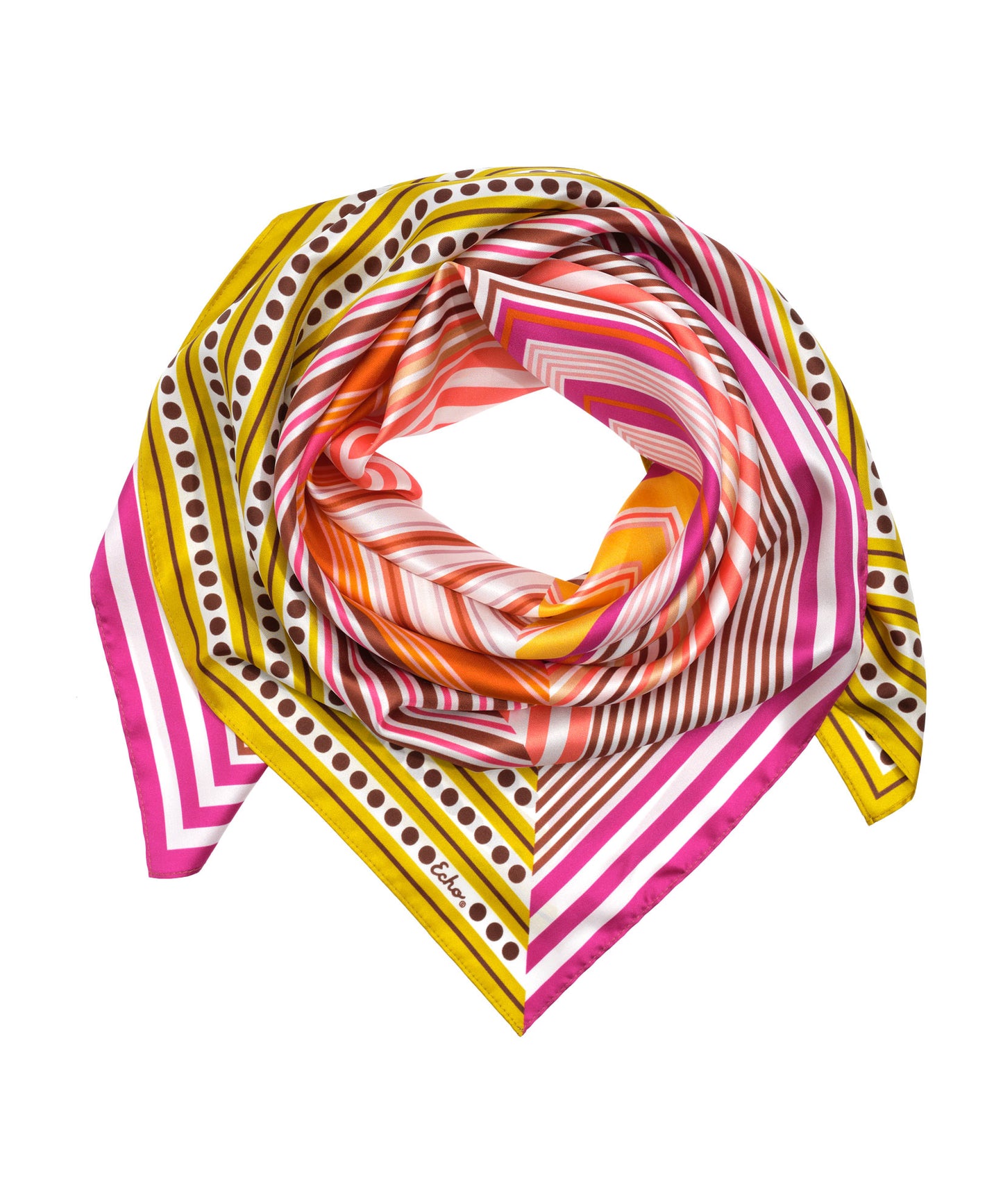 Stripe Vortex 35" Silk Square Scarf