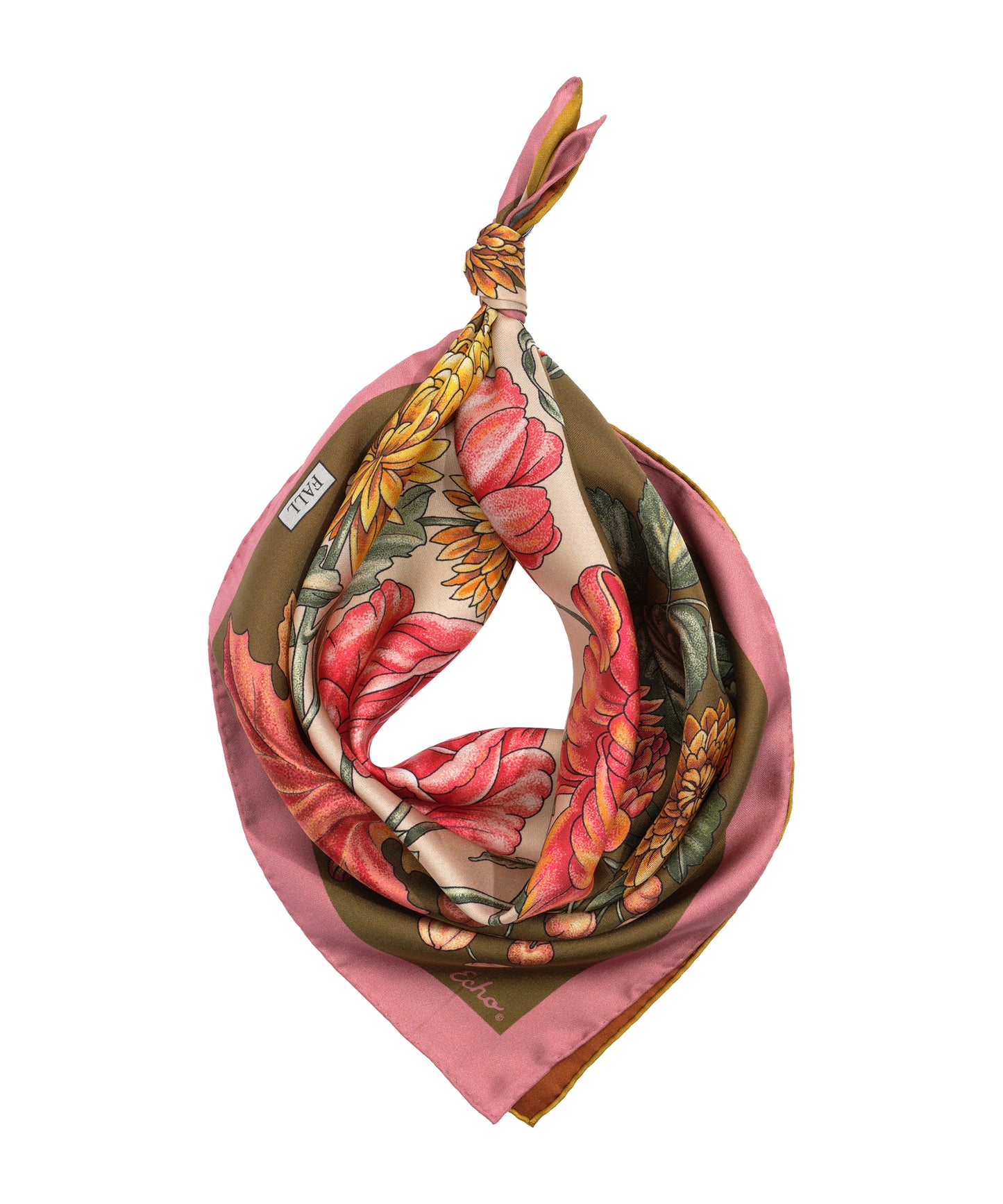 The Seasons Fall Silk Bandana in color multi