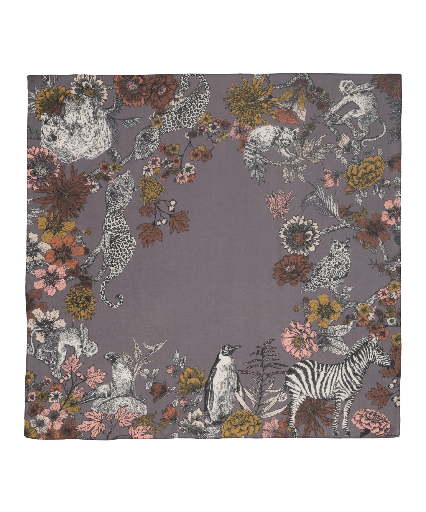 Central Park Square Scarf in color charcoal