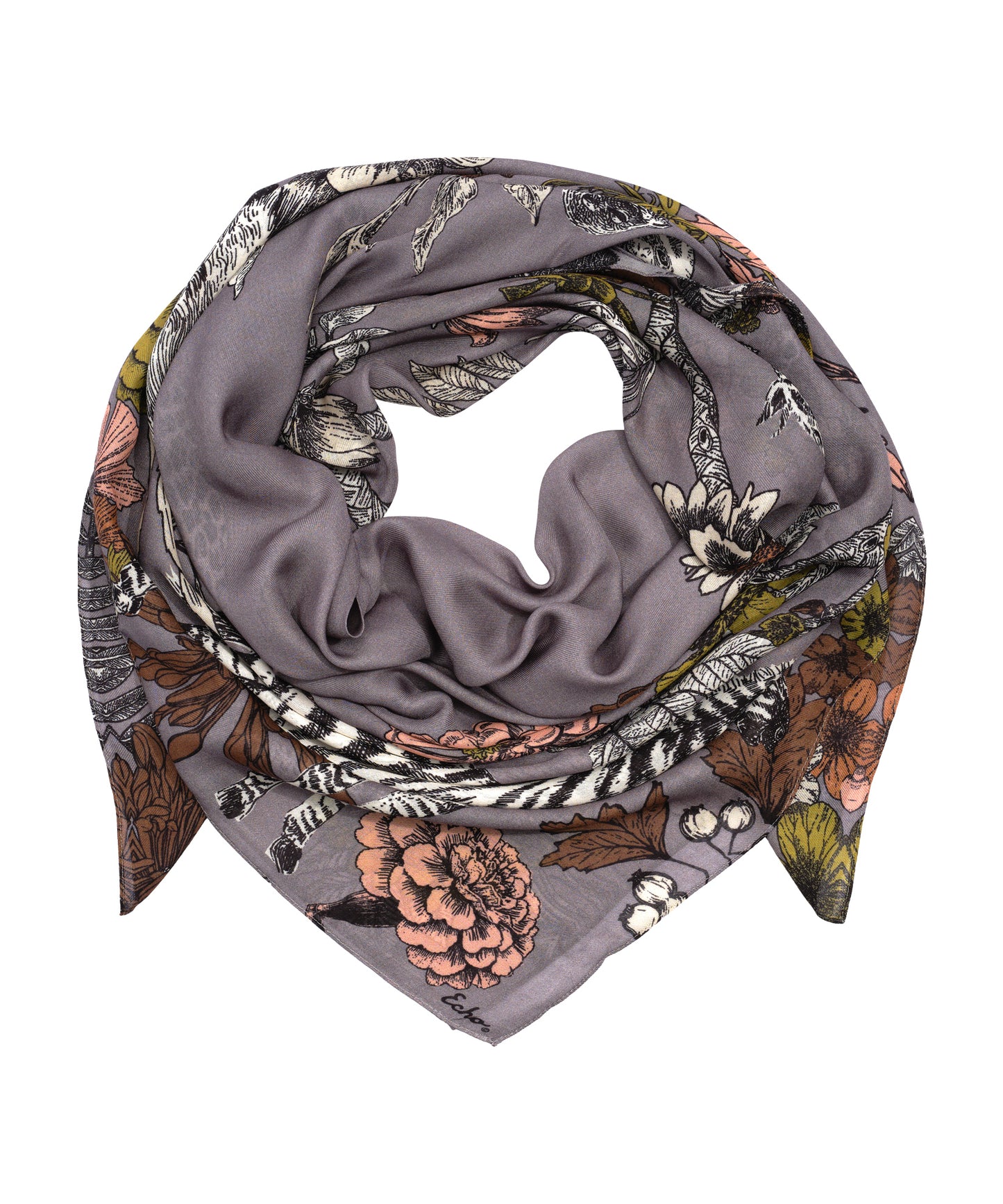 Central Park Square Scarf in color charcoal