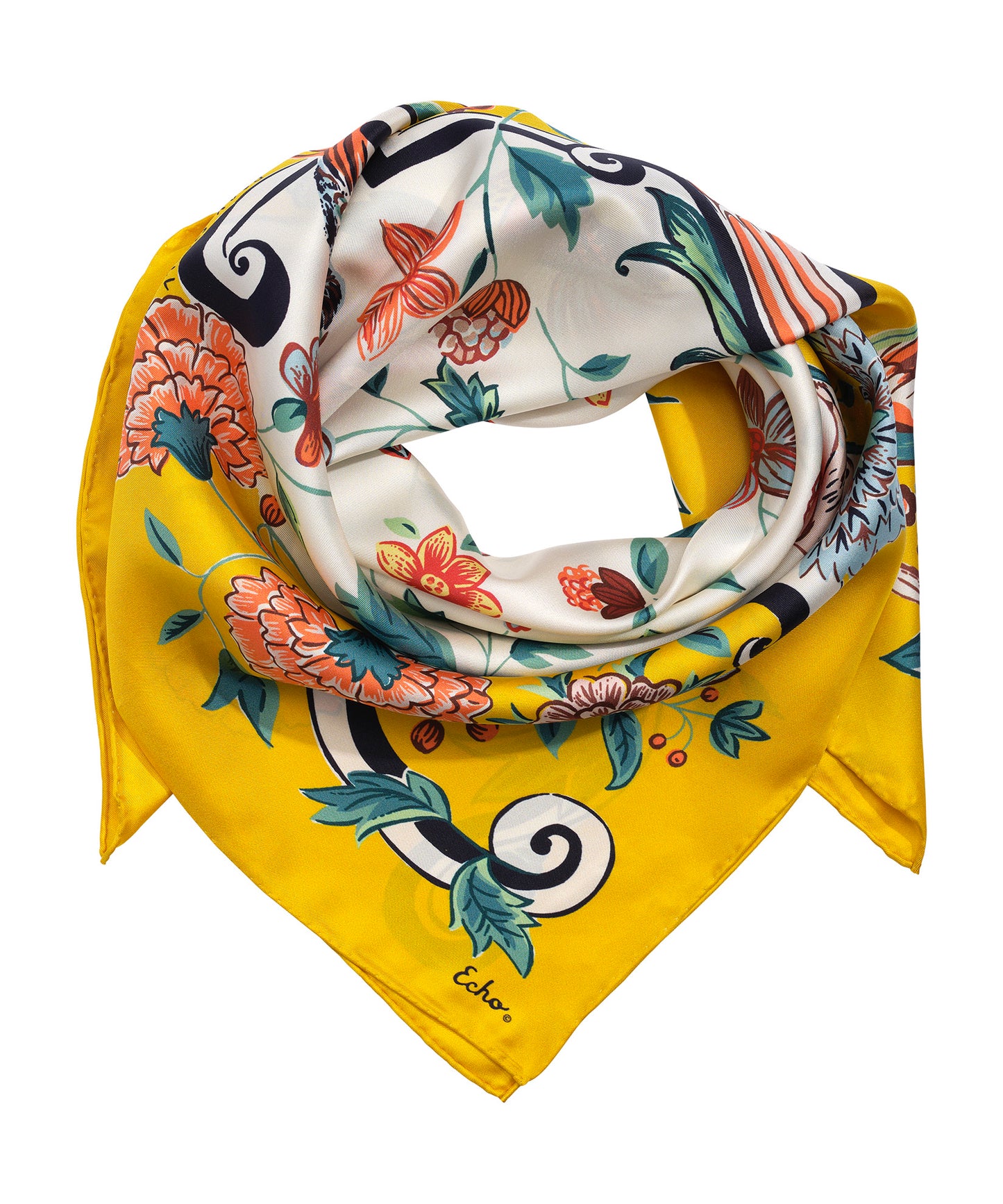 Park Stroll 35" Silk Square Scarf in color multi