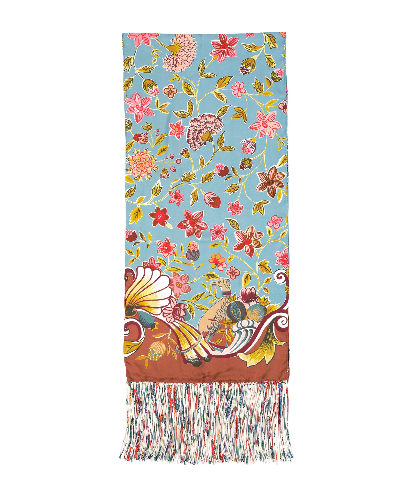 Park Stroll Silk Oblong Scarf in color chestnut
