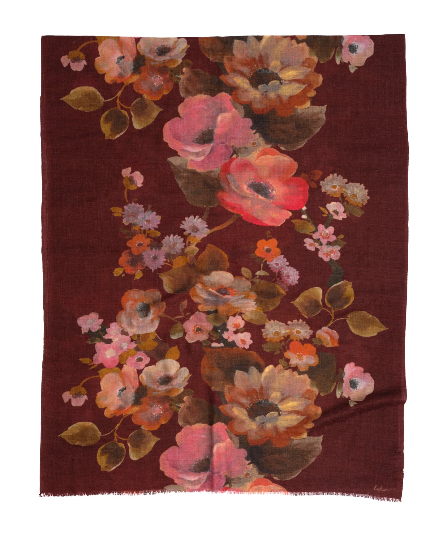 Painted Floral Wrap in color fired brick