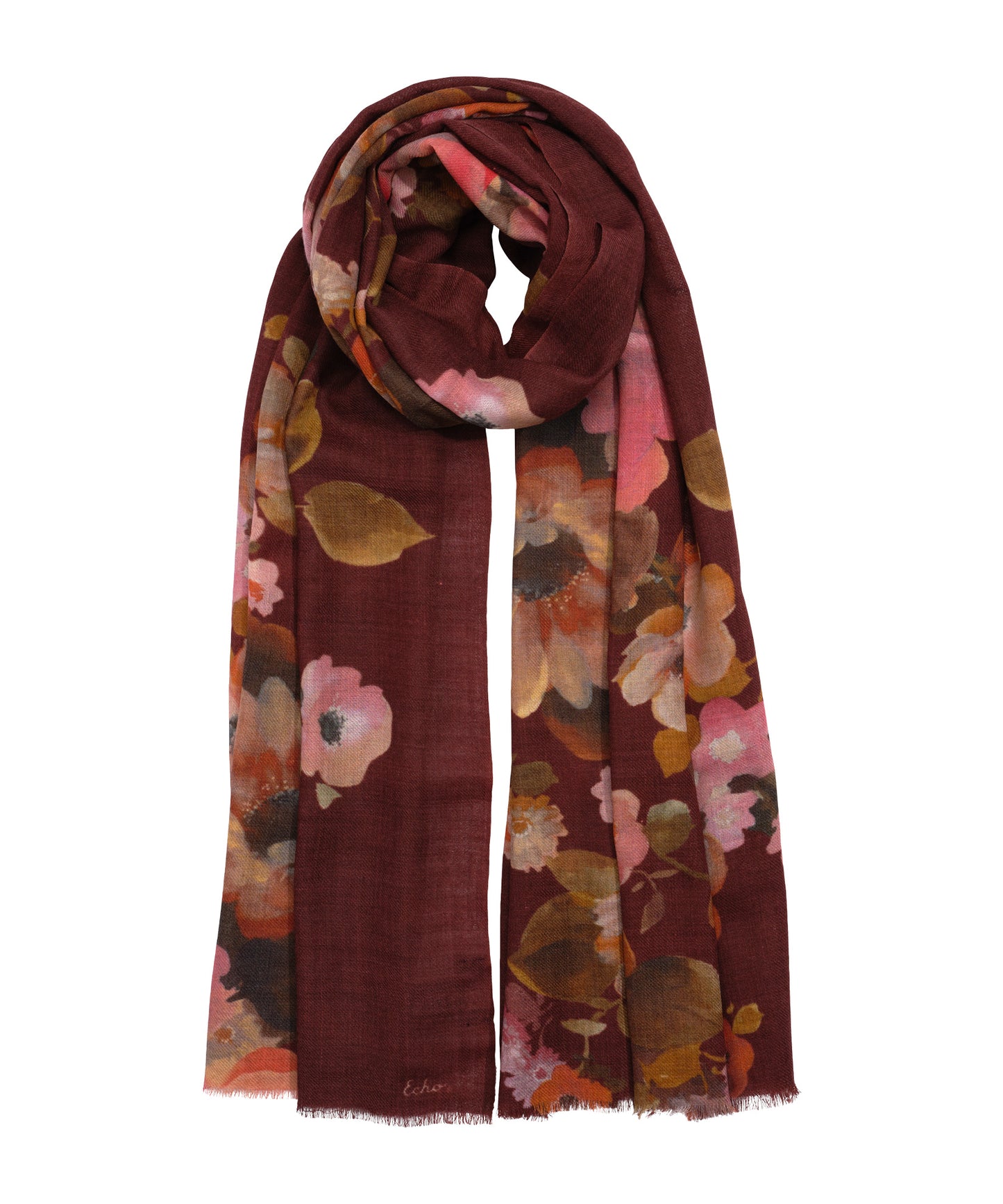 Painted Floral Wrap in color fired brick