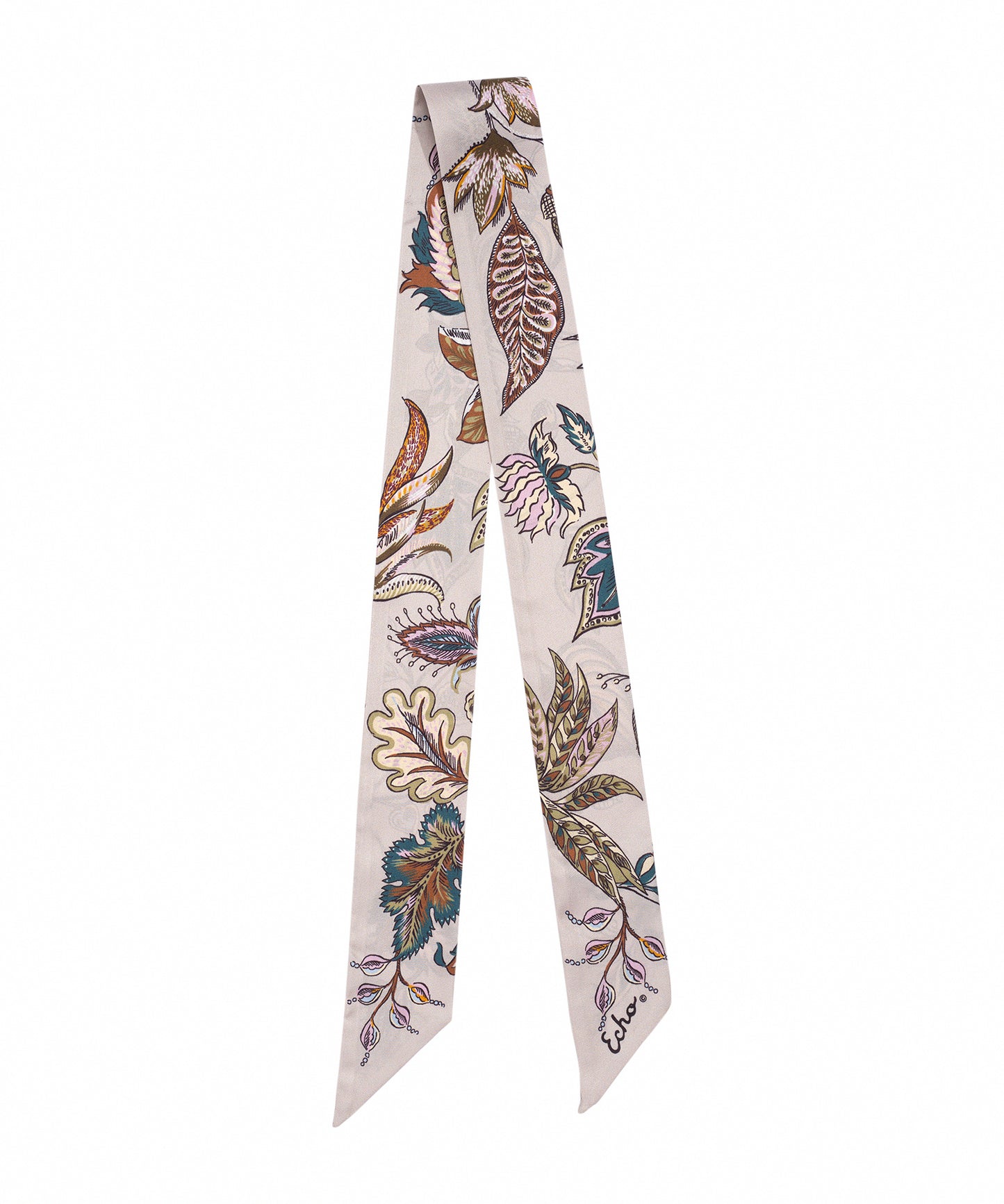Falling Leaves Ribbon Scarf in color silver