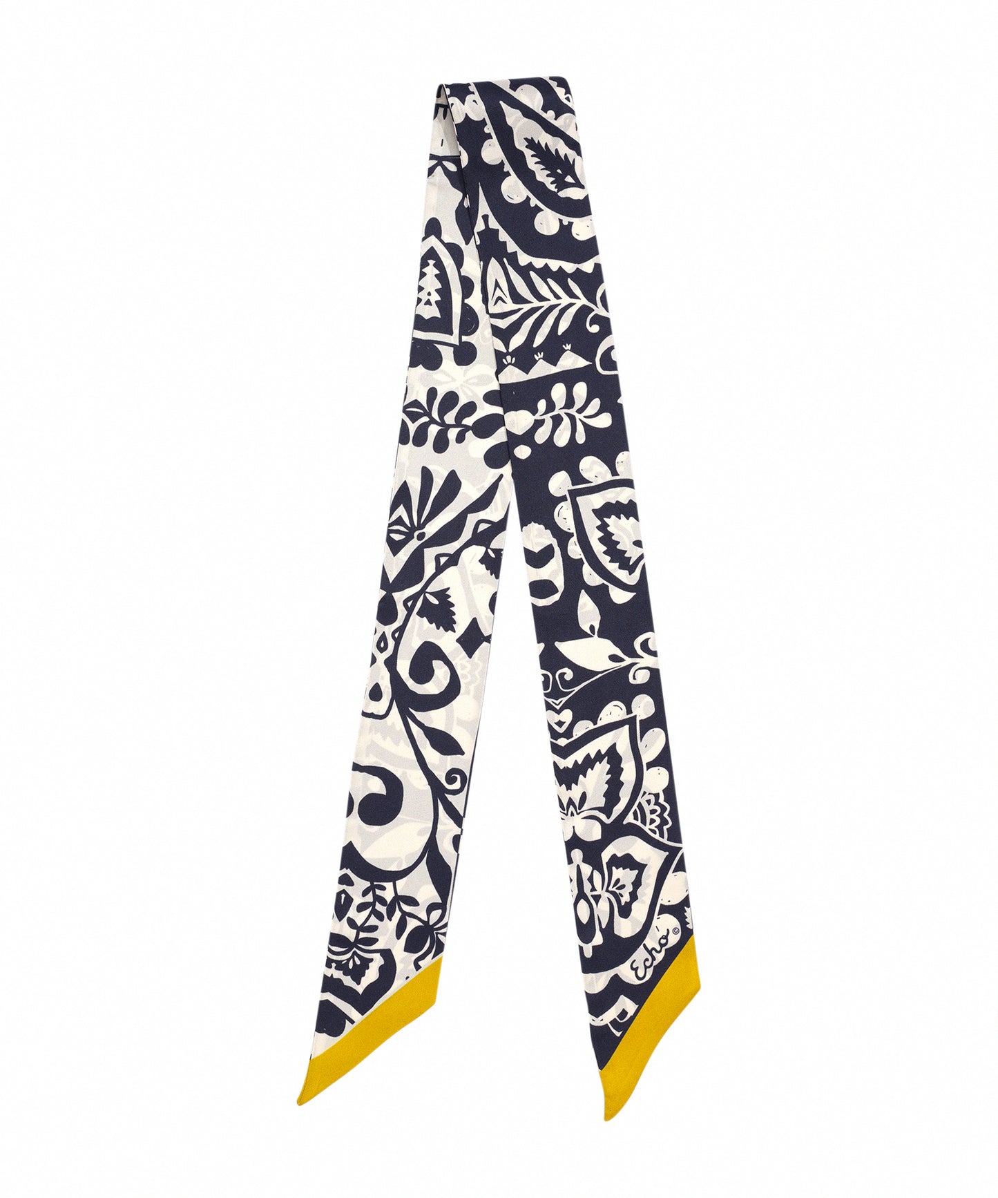 Park Paisley Silk Ribbon Scarf in color black