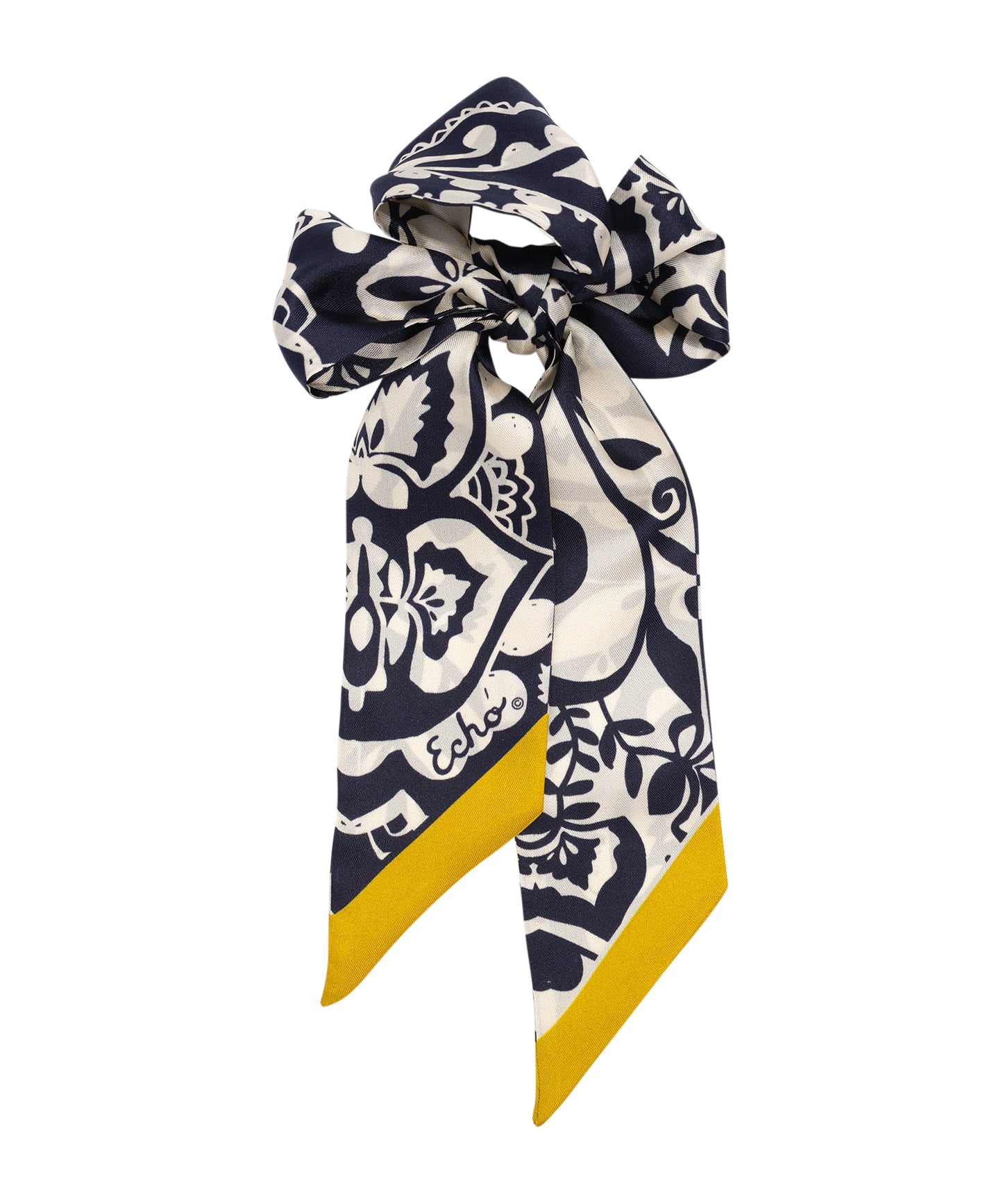 Park Paisley Silk Ribbon Scarf in color black