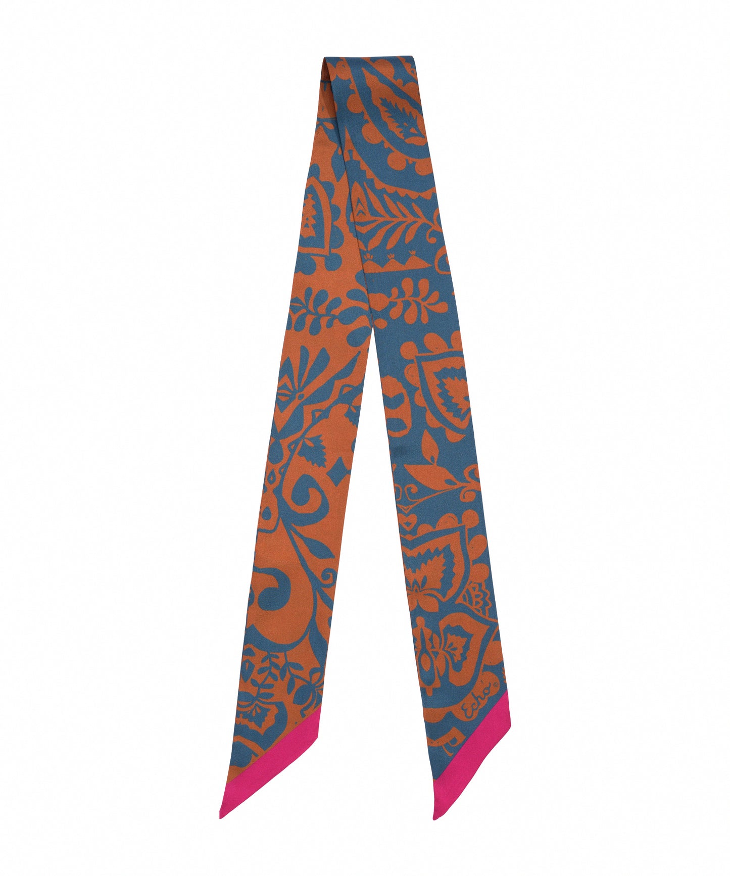 Park Paisley Silk Ribbon Scarf in color stargazer blue