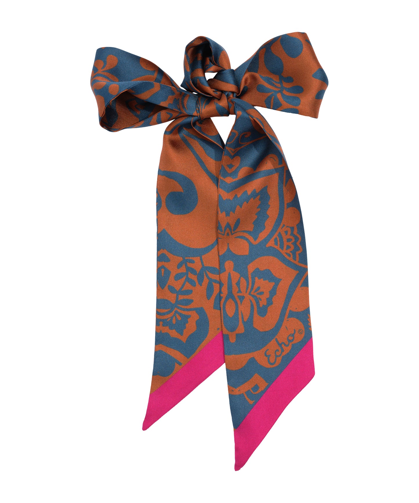 Park Paisley Silk Ribbon Scarf in color stargazer blue