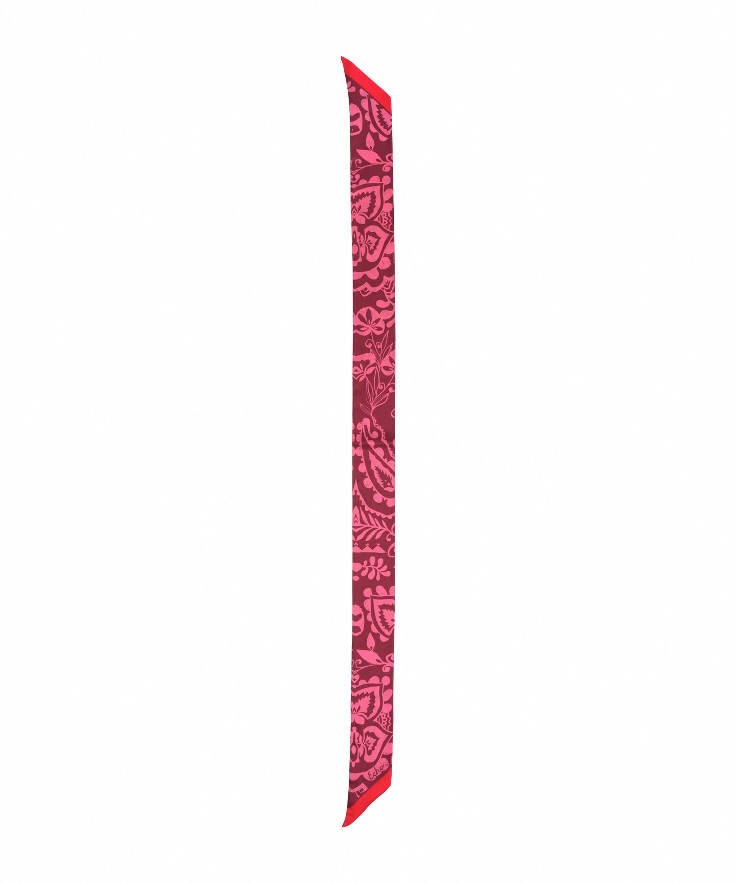 Park Paisley Silk Ribbon Scarf in color fired brick