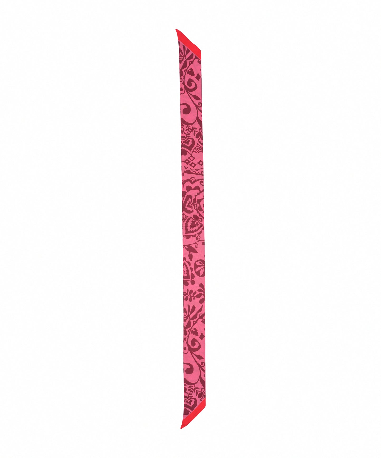 Park Paisley Silk Ribbon Scarf in color fired brick