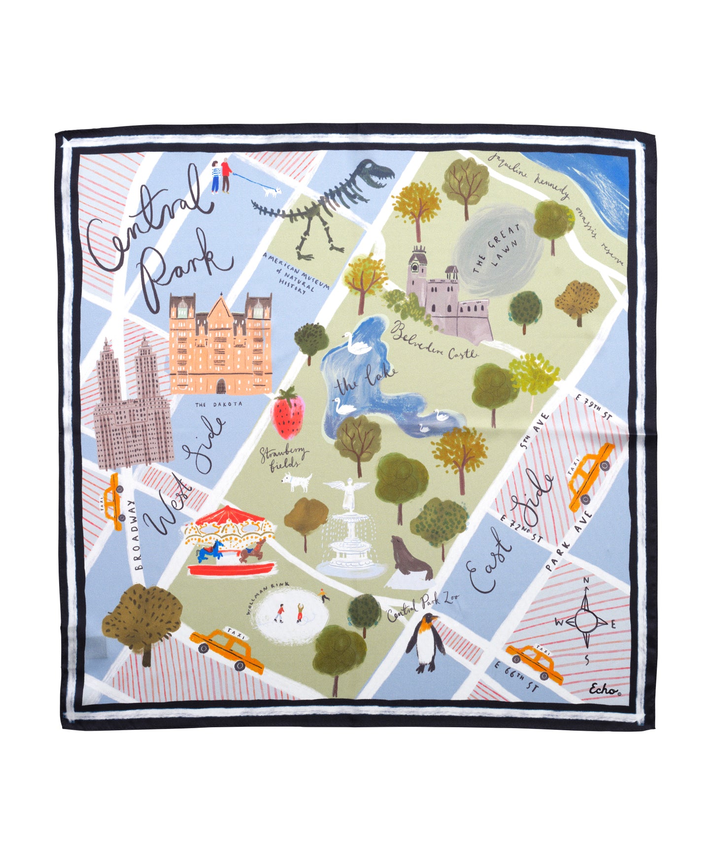 Central Park Silk Bandana in color french blue