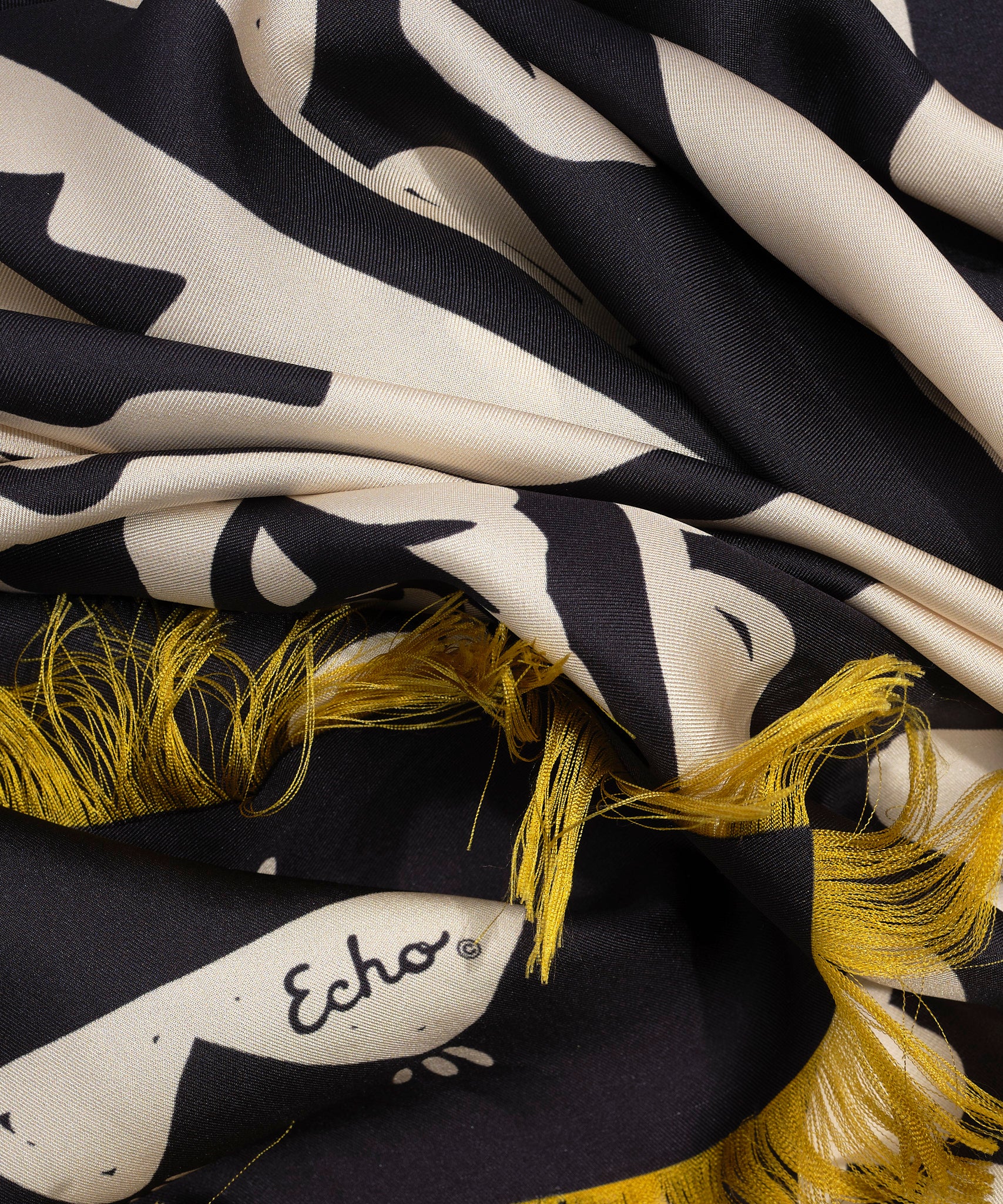 Park Paisley Oversized Silk Square Scarf in color black