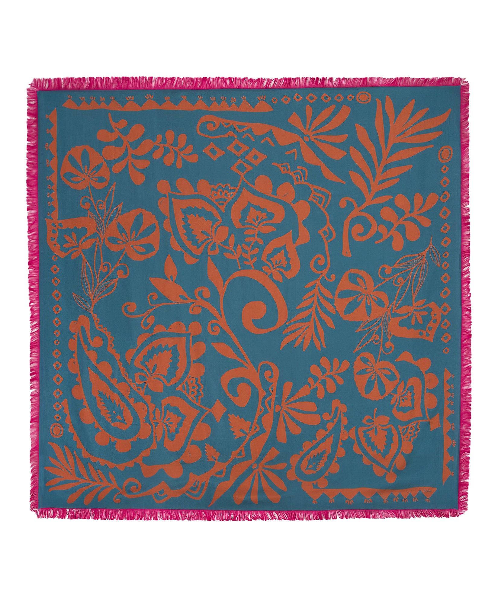 Park Paisley Oversized Silk Square Scarf in color stargazer blue