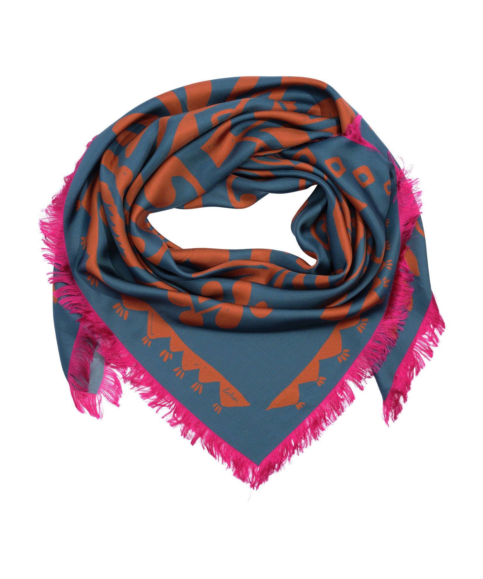 Park Paisley Oversized Silk Square Scarf in color stargazer blue