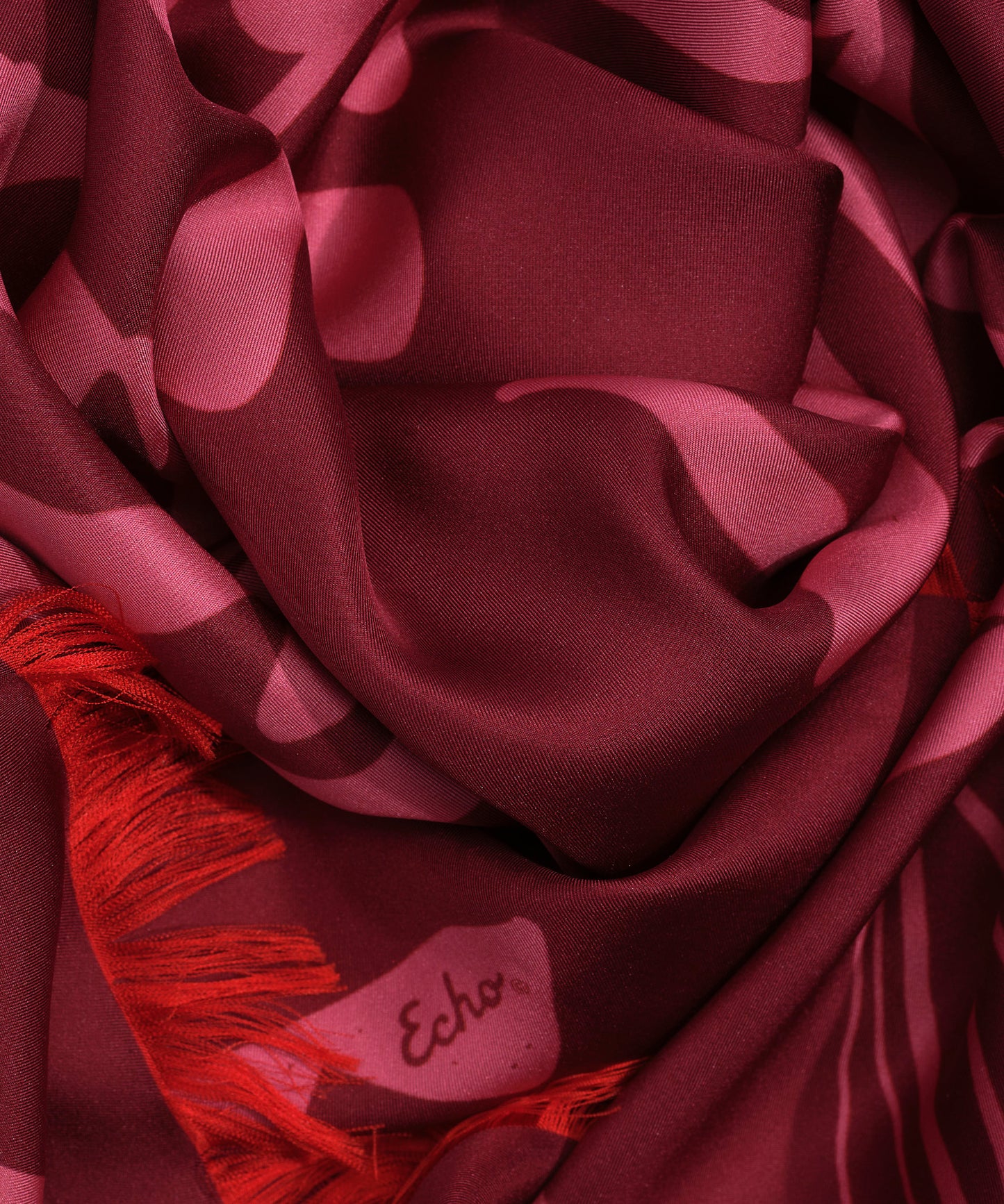 Park Paisley Oversized Silk Square Scarf in color fired brick