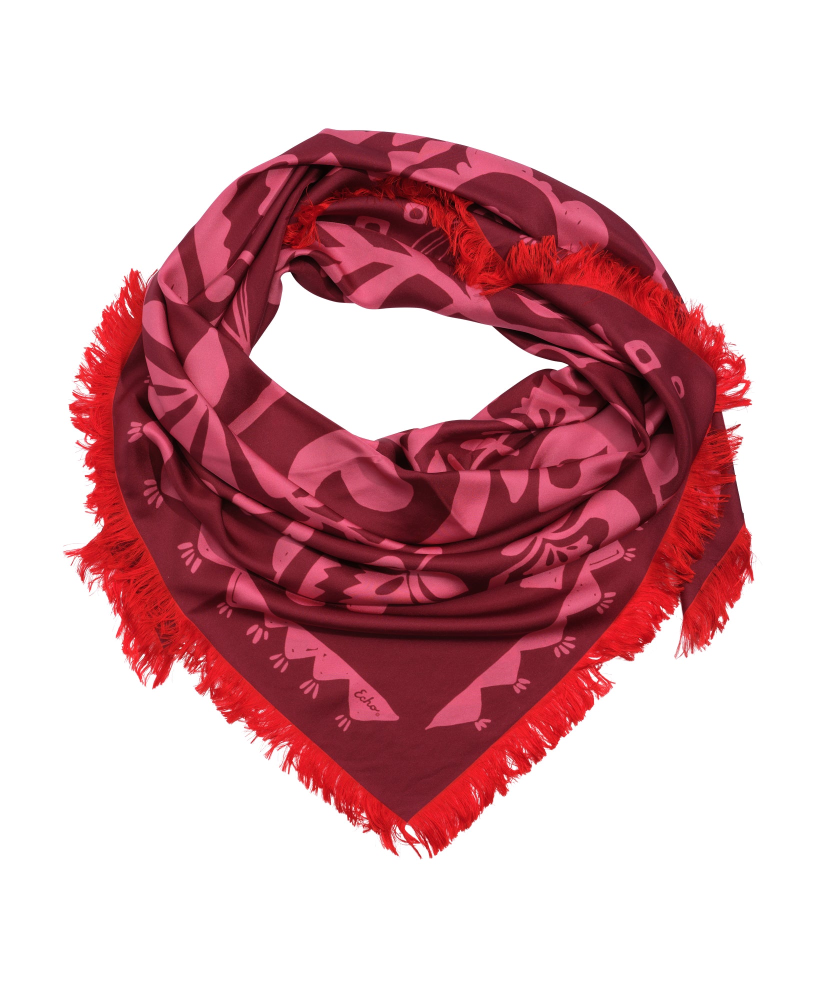 Park Paisley Oversized Silk Square Scarf in color fired brick
