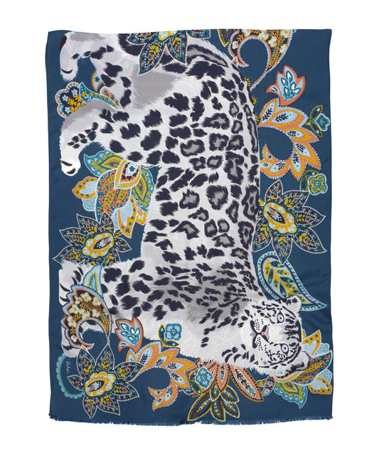 Snow Leopard Silk Wrap