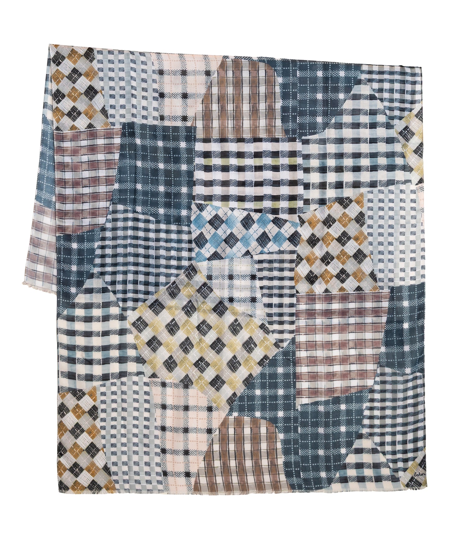 Patch Plaid Wrap in color black