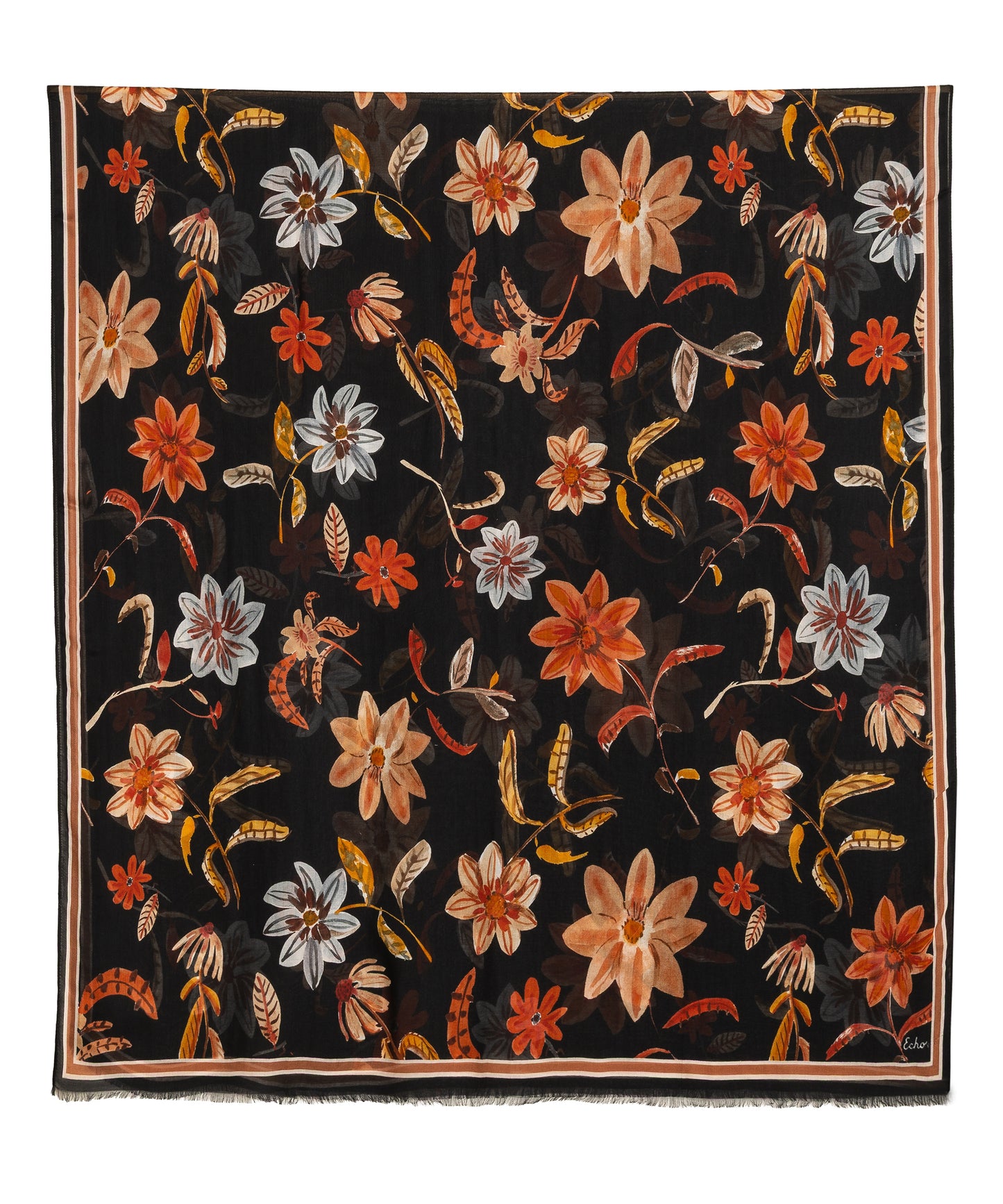 Autumn Floral Wrap in color black