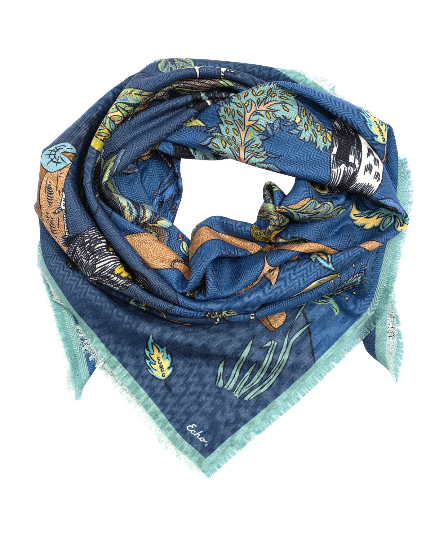 Park Visitors Oversized Square Scarf in color navy