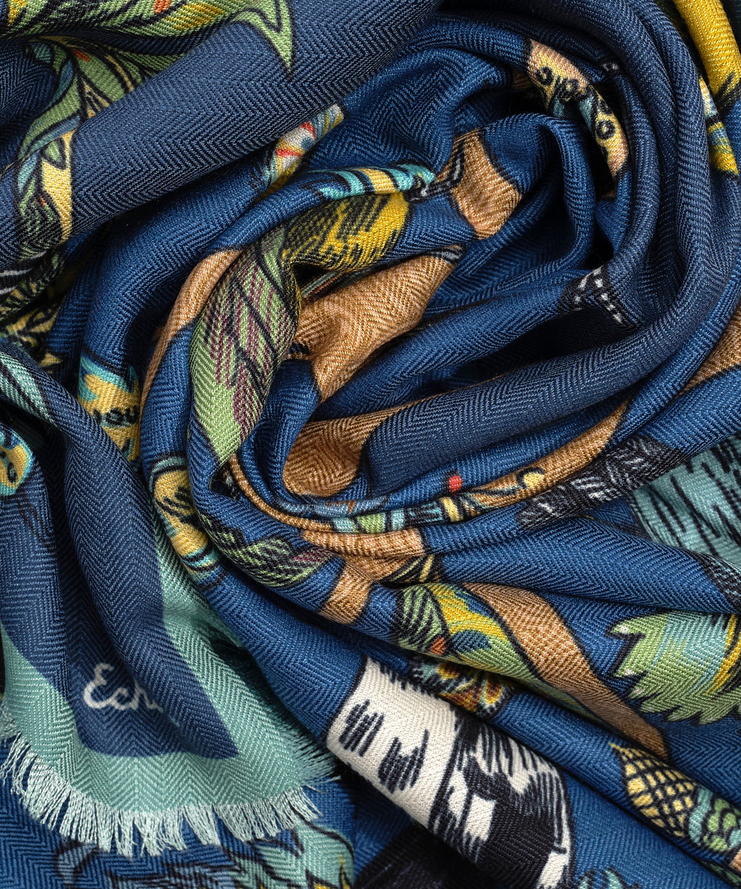 Park Visitors Oversized Square Scarf in color navy