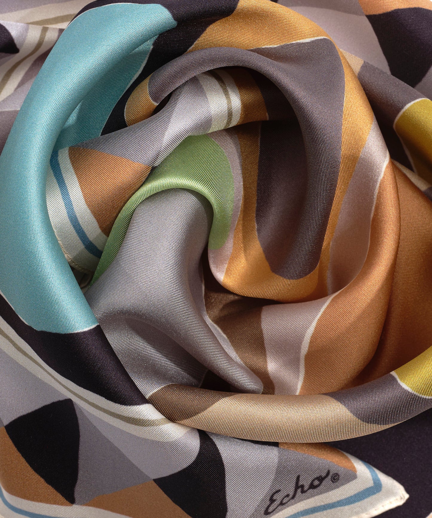 Painted Dots Silk Bandana in color charcoal
