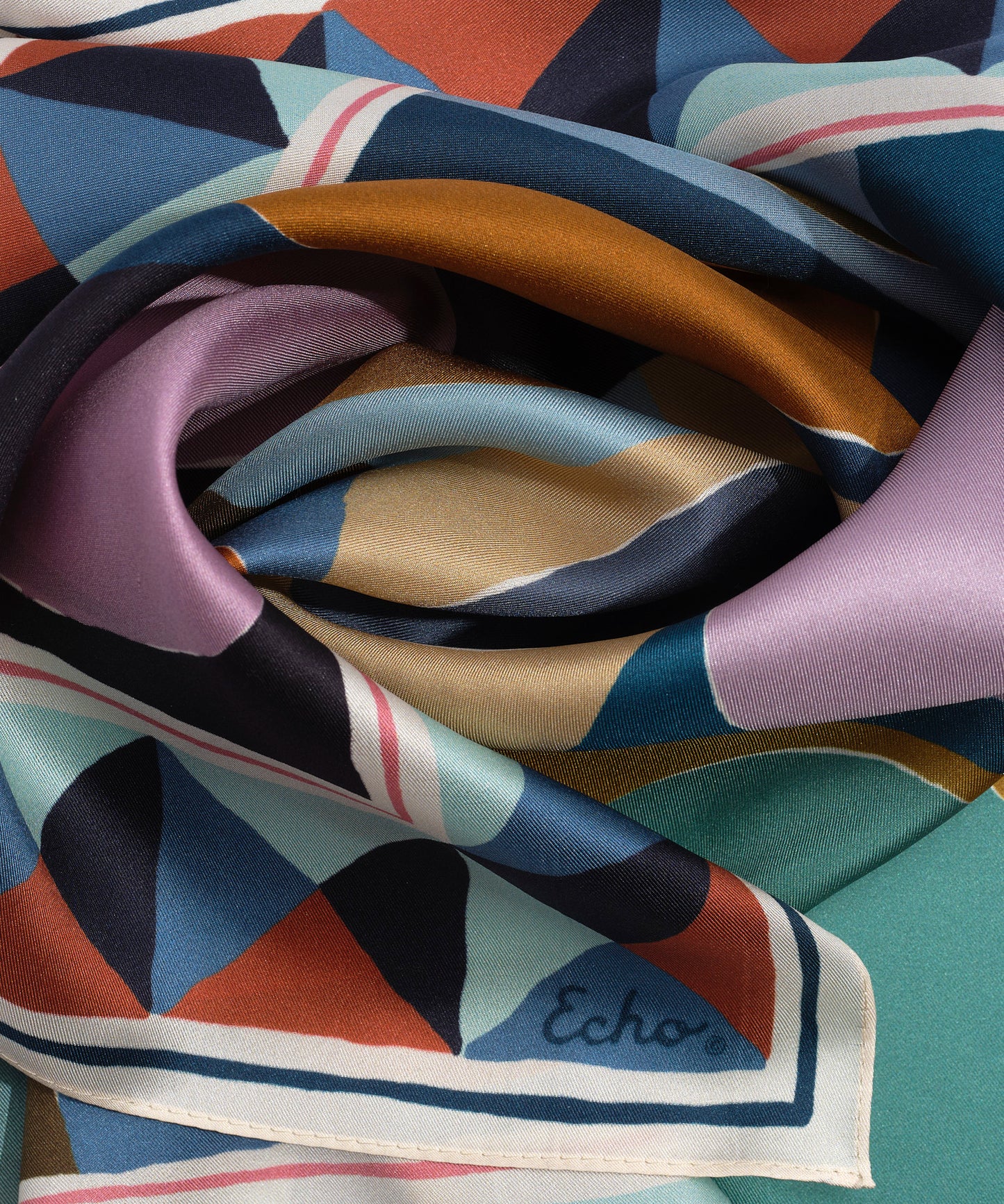 Painted Dots Silk Bandana in color denim blue