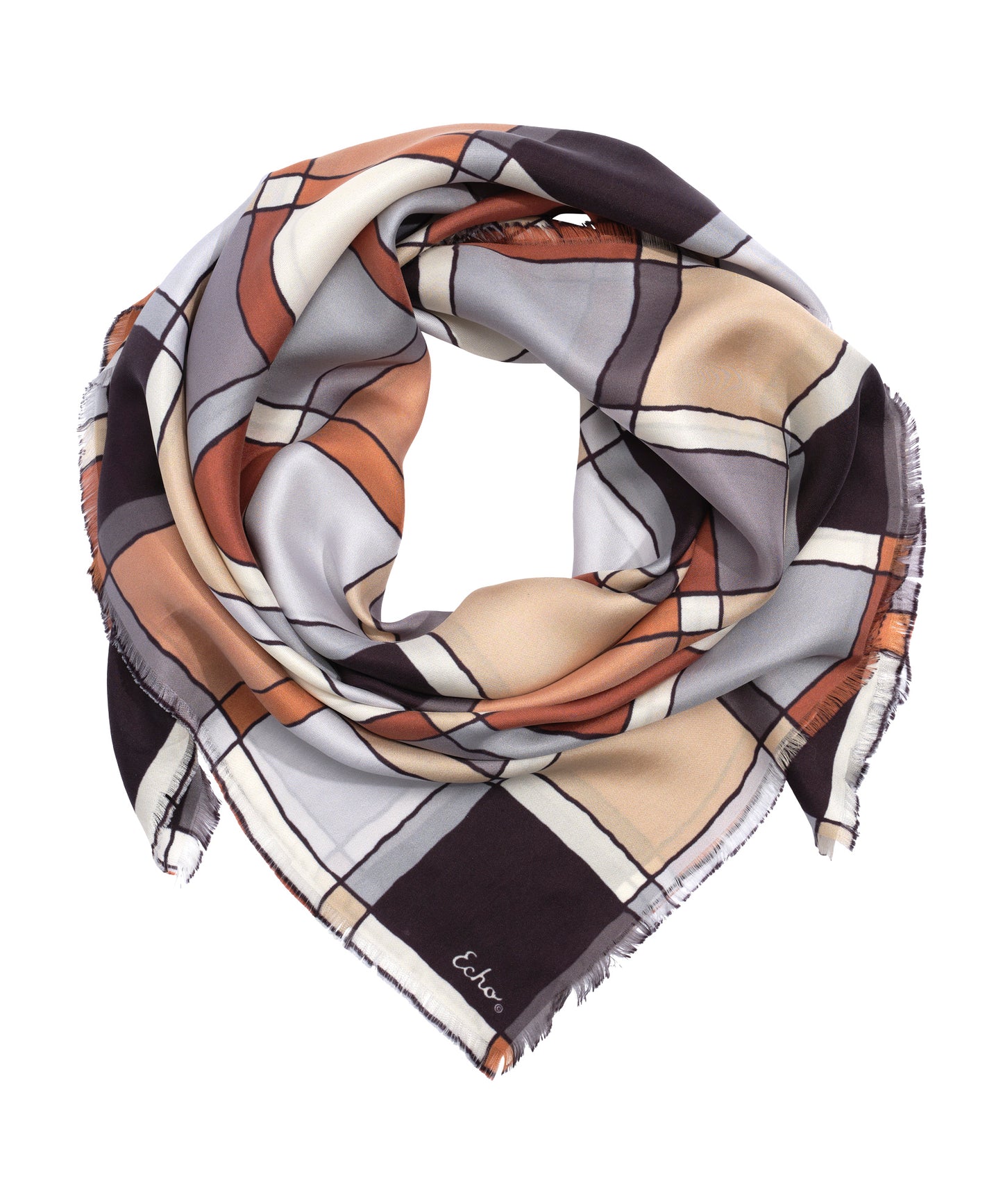Windowpane 35" Silk Square Scarf in color silver