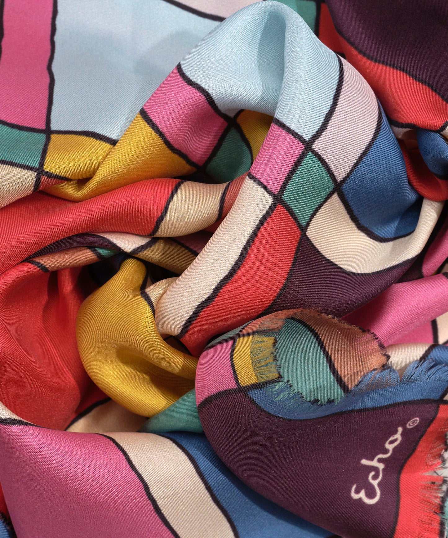 Windowpane 35" Silk Square Scarf in color multi