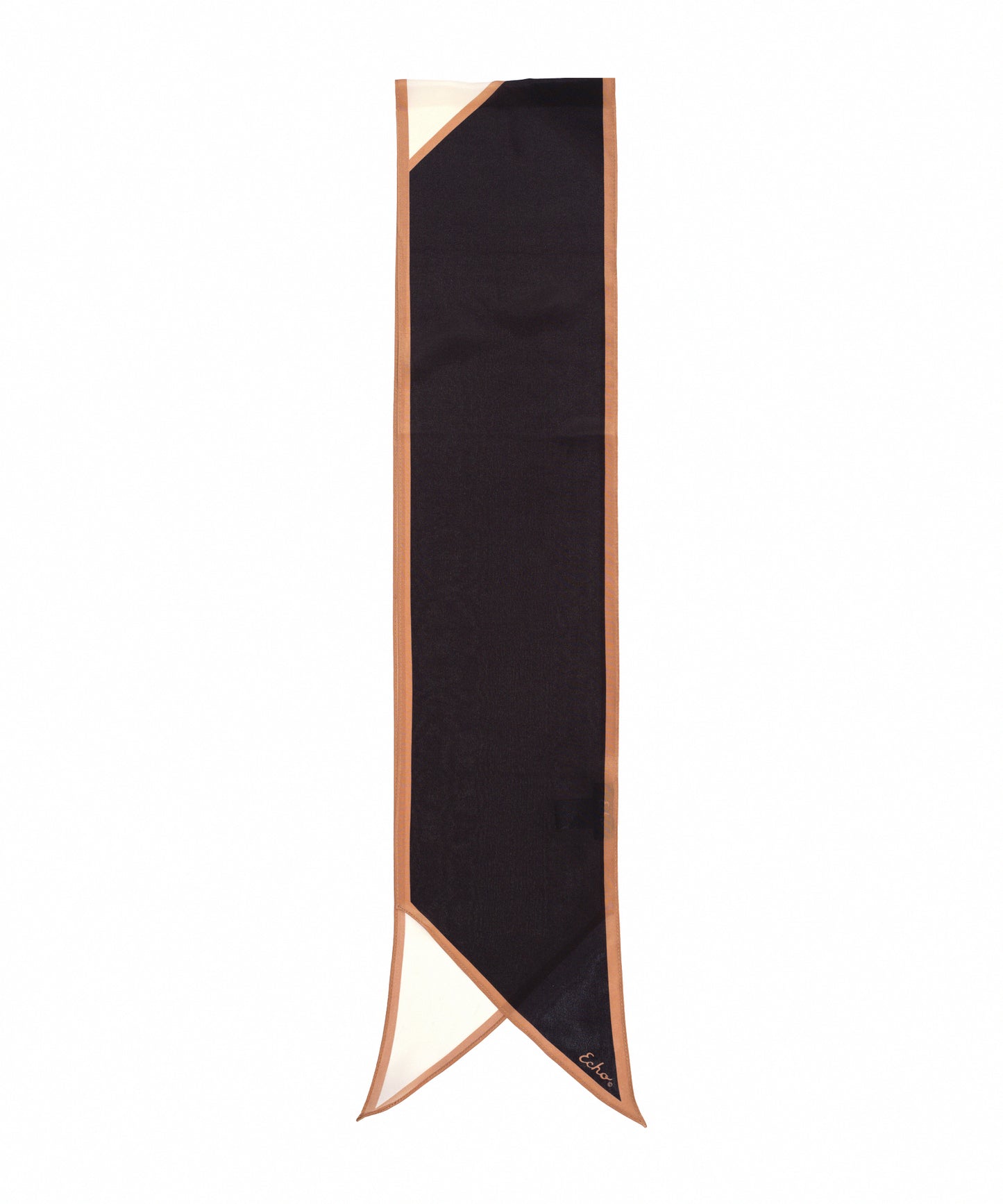 Colorblock Silk Bias Scarf in color black