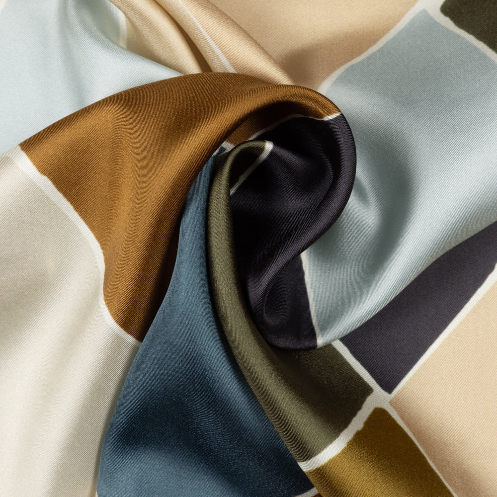 Geometric Silk Square in earth colors