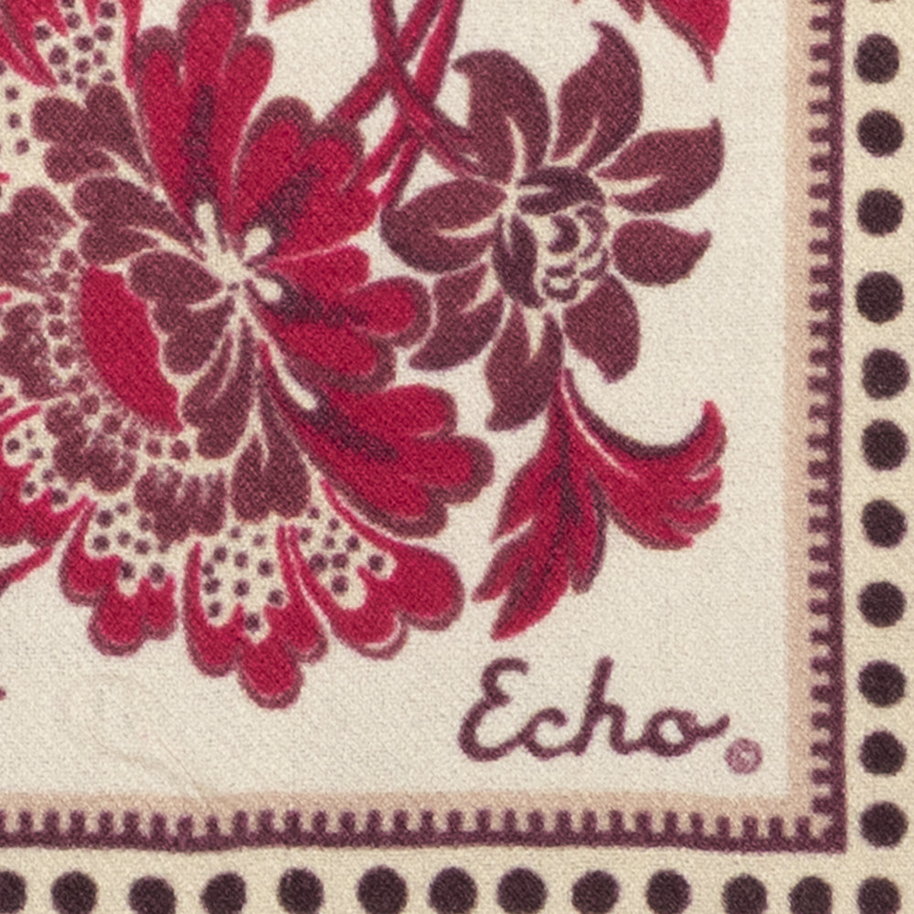 Floral wool and silk Bandana in red