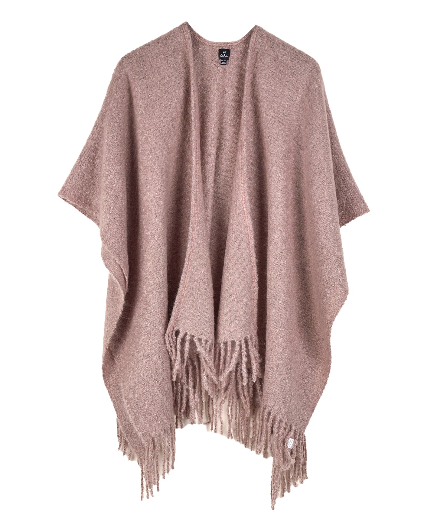 Echo Essentials Solid Boucle Ruana in color Teak