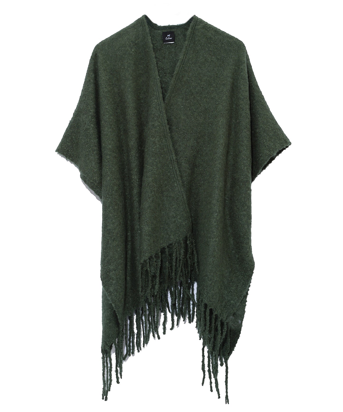 Echo Essentials Solid Boucle Ruana in color Trekking Green
