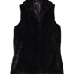 Longline Faux Mink Vest in color Black