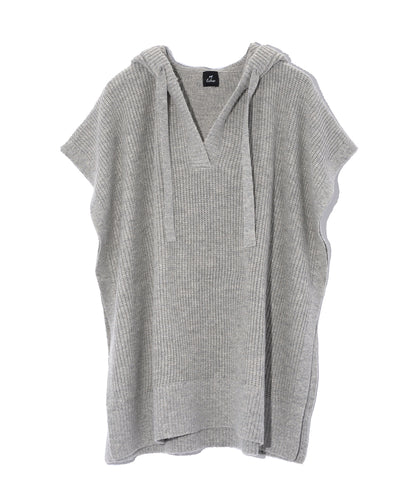 Waffle Hoodie Poncho in color Grey Heather