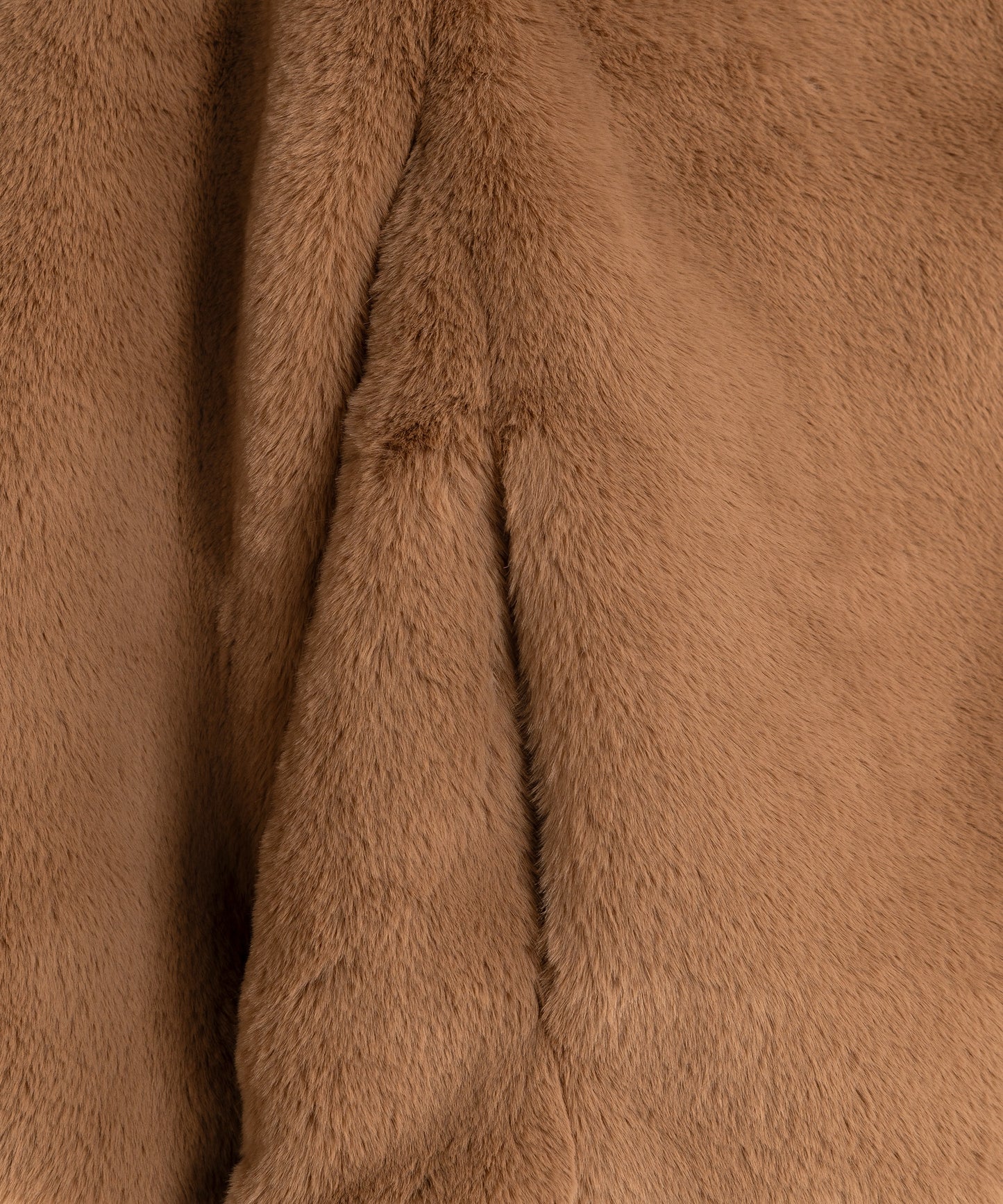 Sheared Mink Faux Fur Jacket in color chai