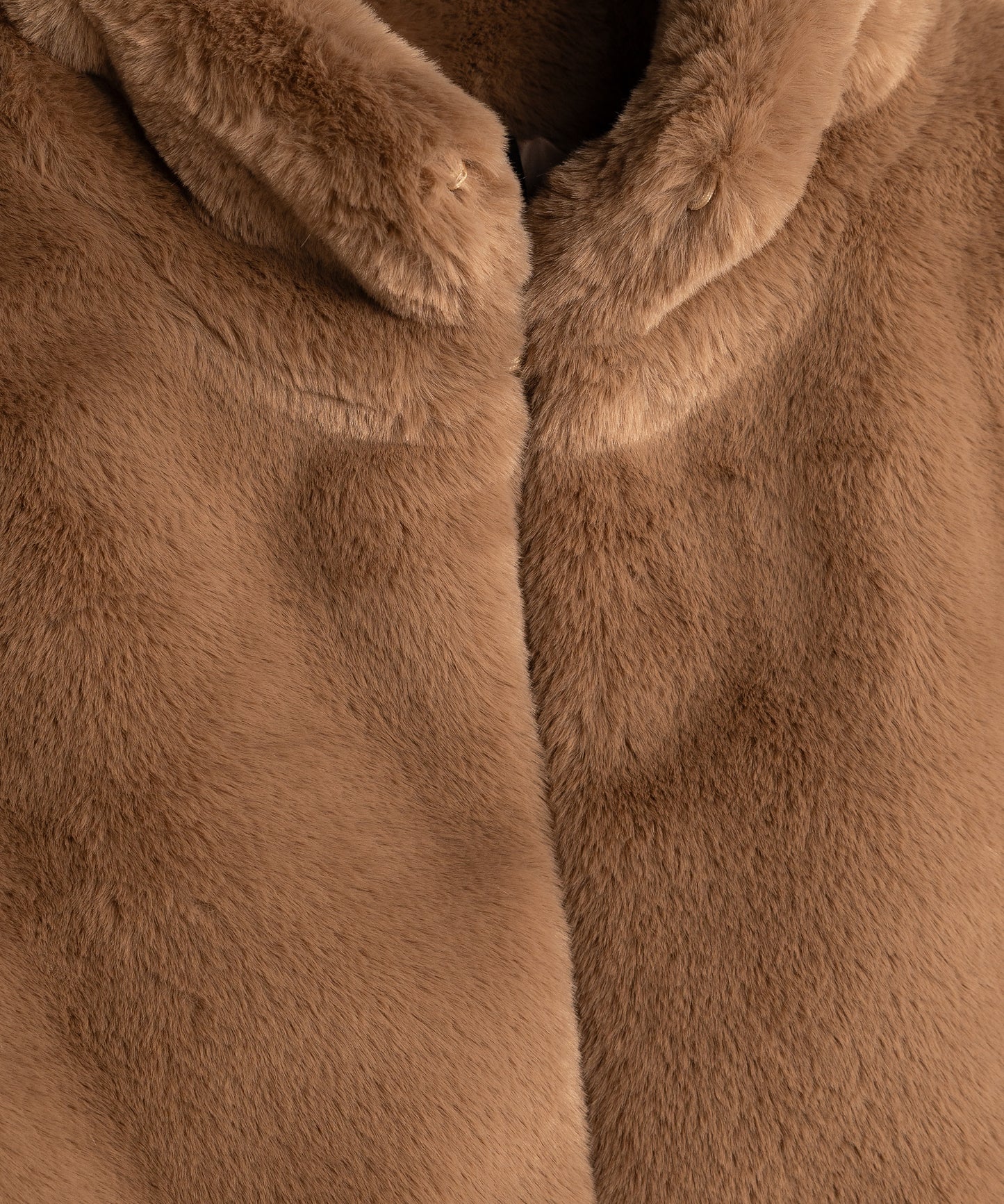 Sheared Mink Faux Fur Jacket in color chai