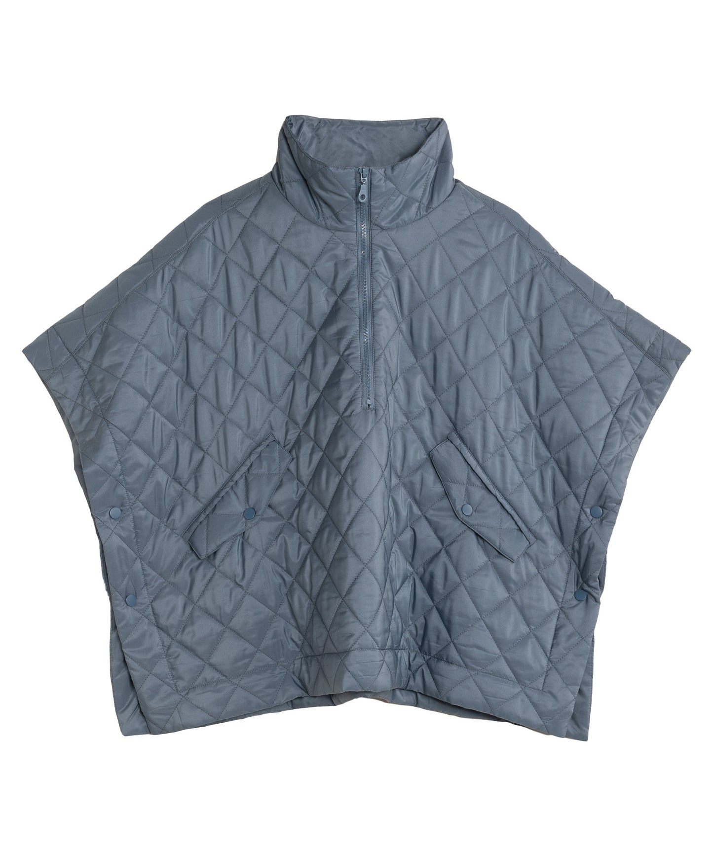 Quilted Poncho in color denim blue
