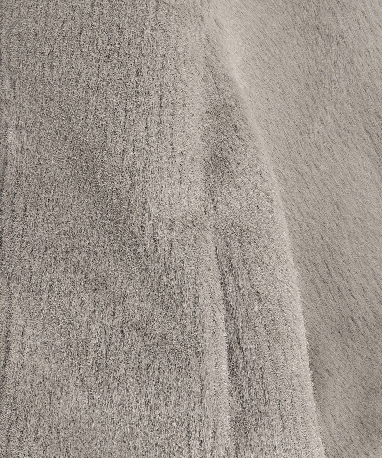 Collarless Fur Jacket With Raglan Sleeves color silver