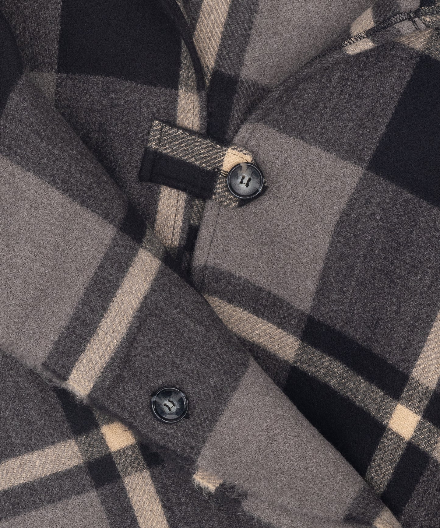 Windowpane Hooded Ruana in color charcoal