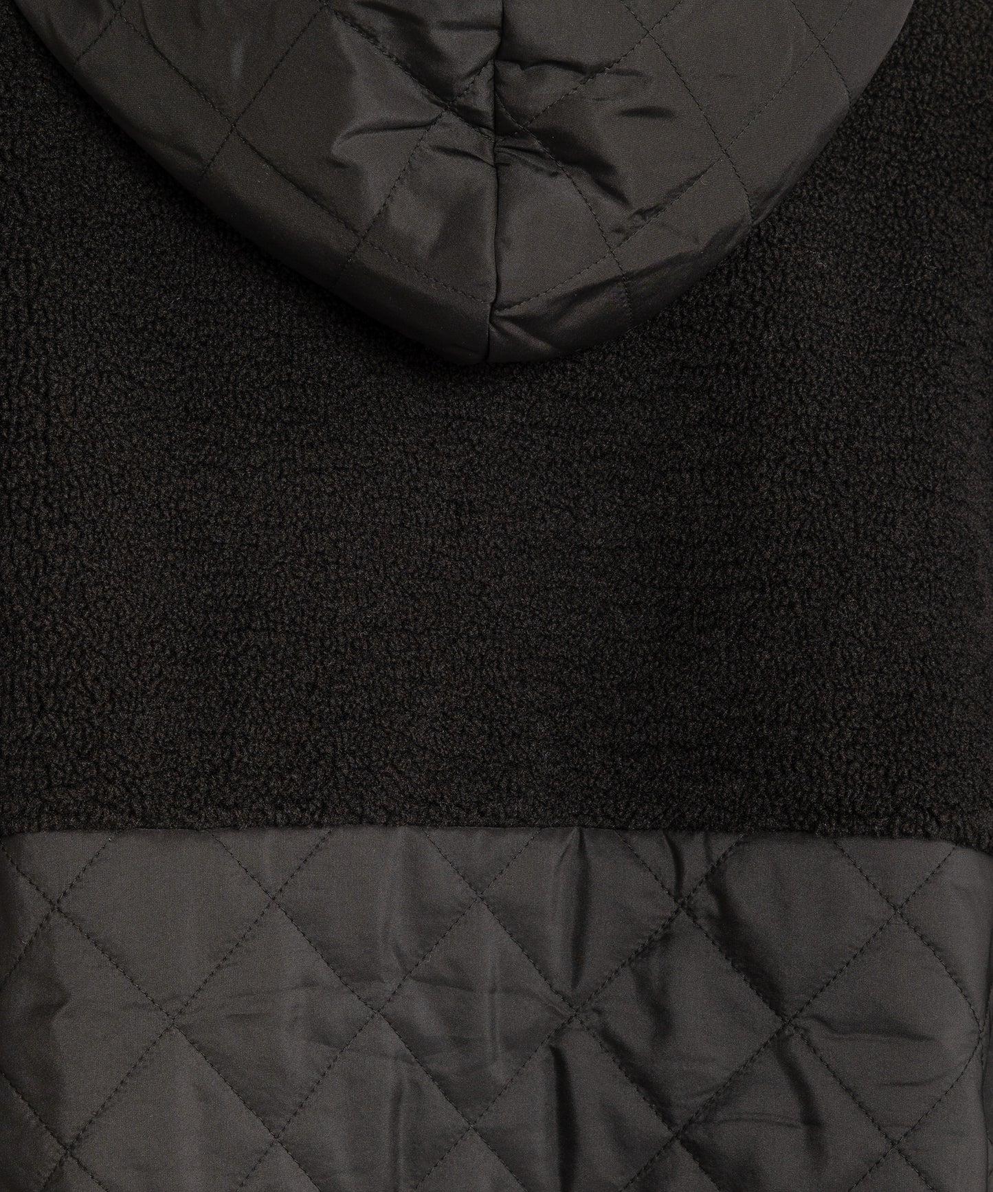Combo Quilted Hooded Poncho in color black