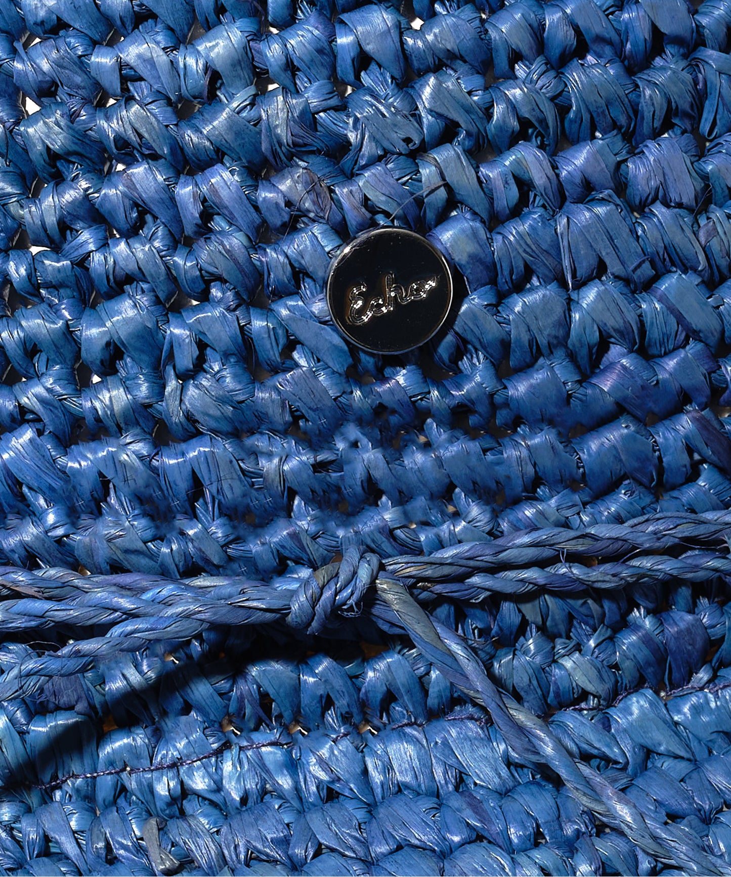 Raffia Packable Bucket Hat in color Deep Water Blue