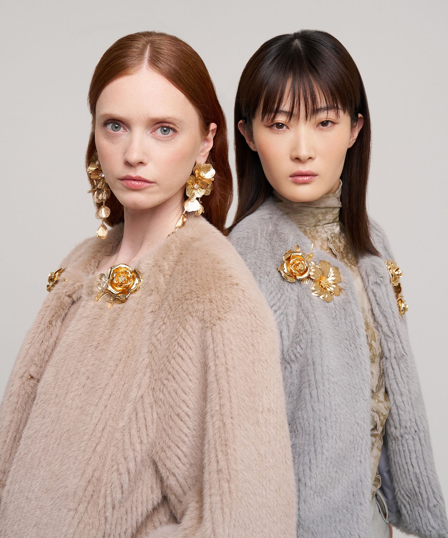 Collarless Fur Jacket With Raglan Sleeves color camel