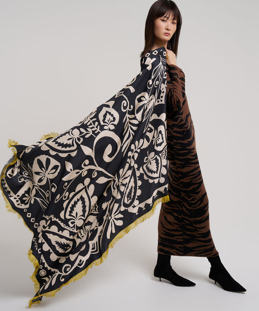 Park Paisley 55" Oversized Silk Square Scarf