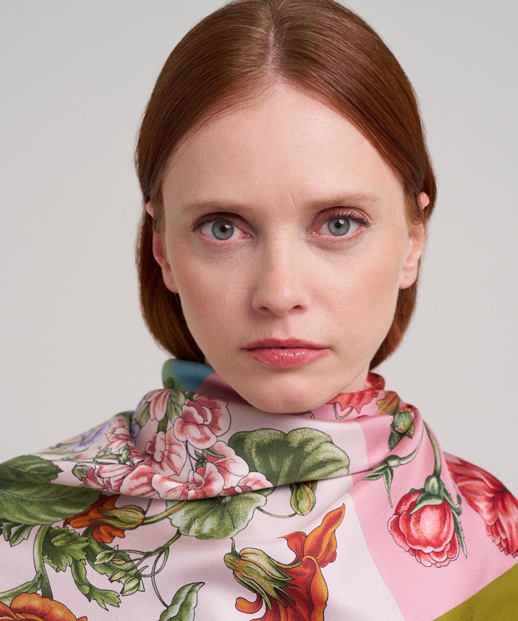 The Seasons 35" Silk Square Scarf in color multi