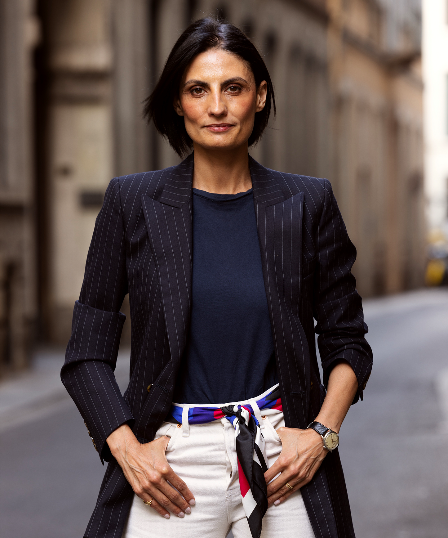 Helen Nonini wearing her echo100 design as a belt
